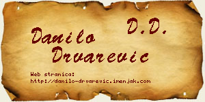 Danilo Drvarević vizit kartica